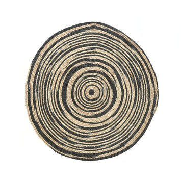 Vloerkleed Rond Jute Bruin/Zwart Ø 120 Cm Kopen? | Karwei