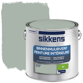 Sikkens Muurverf Binnen Mat Grijsgroen 2,5 L Kopen? Muurverf-Kleur | Karwei