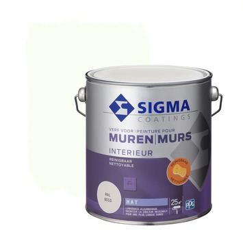 Sigma Reinigbare Muurverf Ral 9010 2,5 Liter Kopen? | Karwei