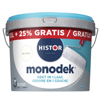 Histor Monodek 10L + 25% Ral9010 Kopen? Muurverf-Binnen | Karwei