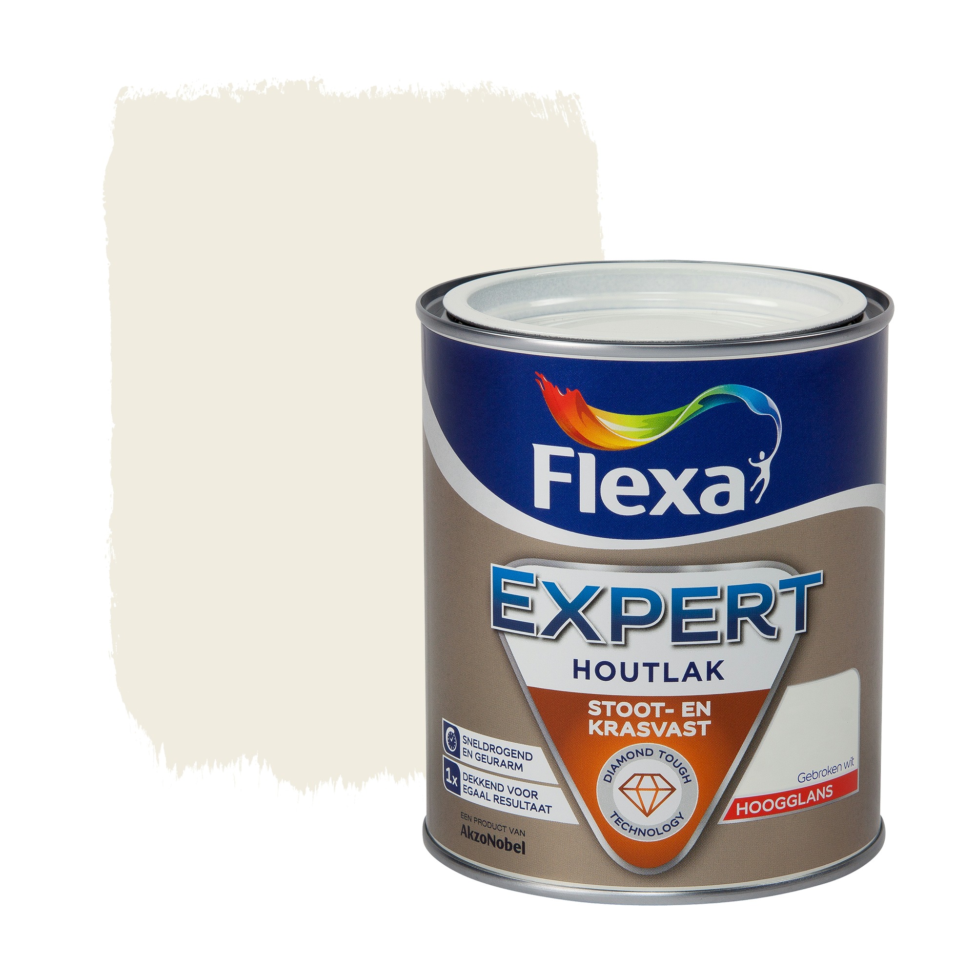 Aanbieding: Flexa Expert Houtlak Zijdeglans Ral 9010 Gebroken Wit 750 Ml | Flexa Met Korting