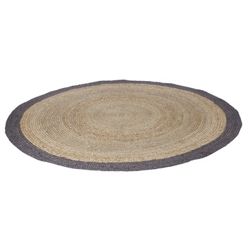 Woood Vloerkleed Sisal Naturel Met Grijze Rand Rond 200 Cm Kopen? | Karwei