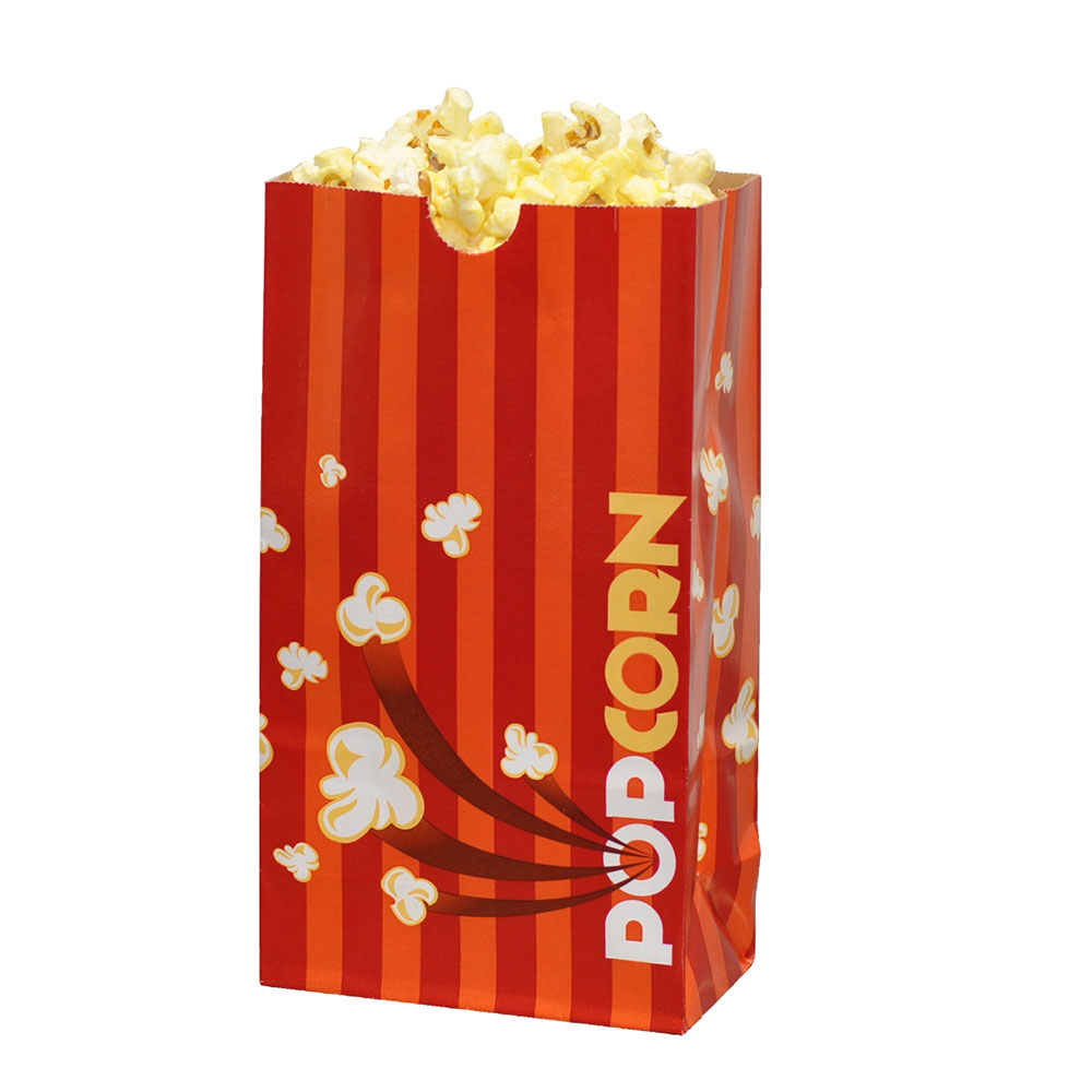 Gold Medal 2232 130oz Green Disposable Popcorn Bags, Laminated, 500/Case