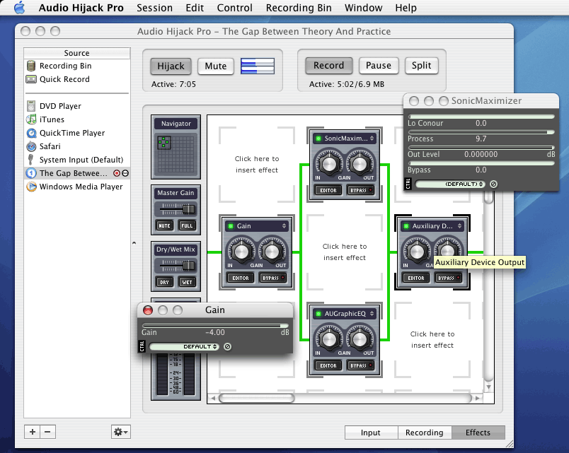 KVR Audio Hijack by Rogue Amoeba Audio Recorder for Mac OS X