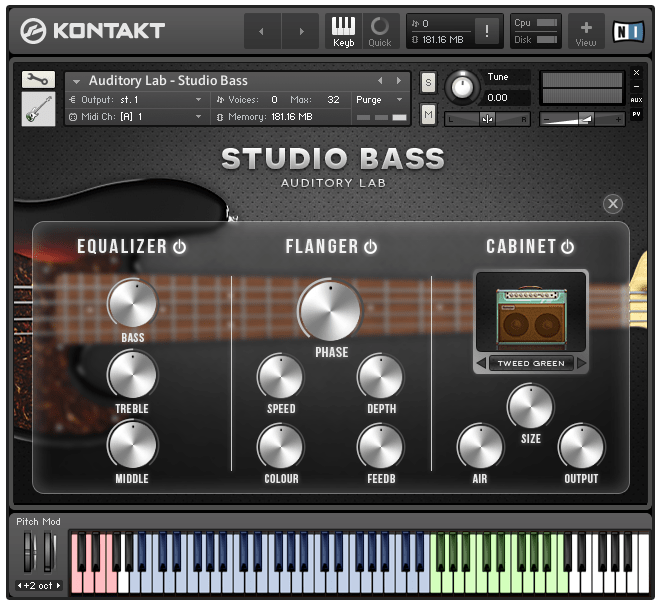 Studio Bass by Auditory Lab Virtual Bass Guitar Plugin VST VST3 Audio