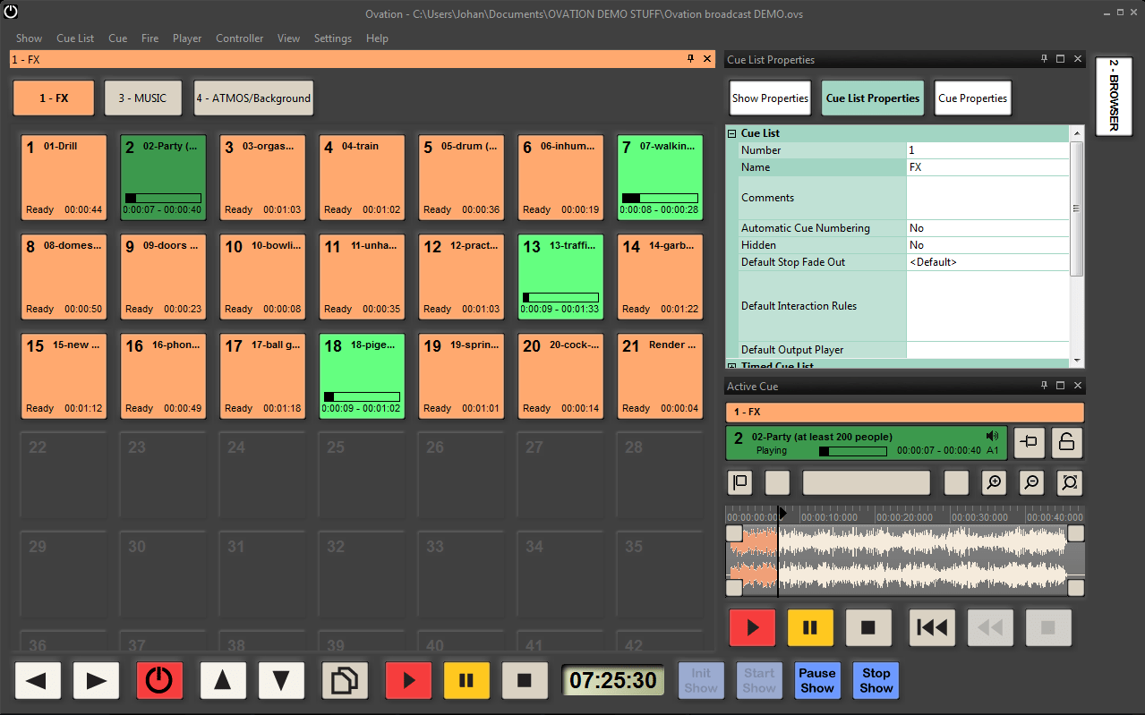 Ovation Audio & Event Sequencer by Merging Technologies Show