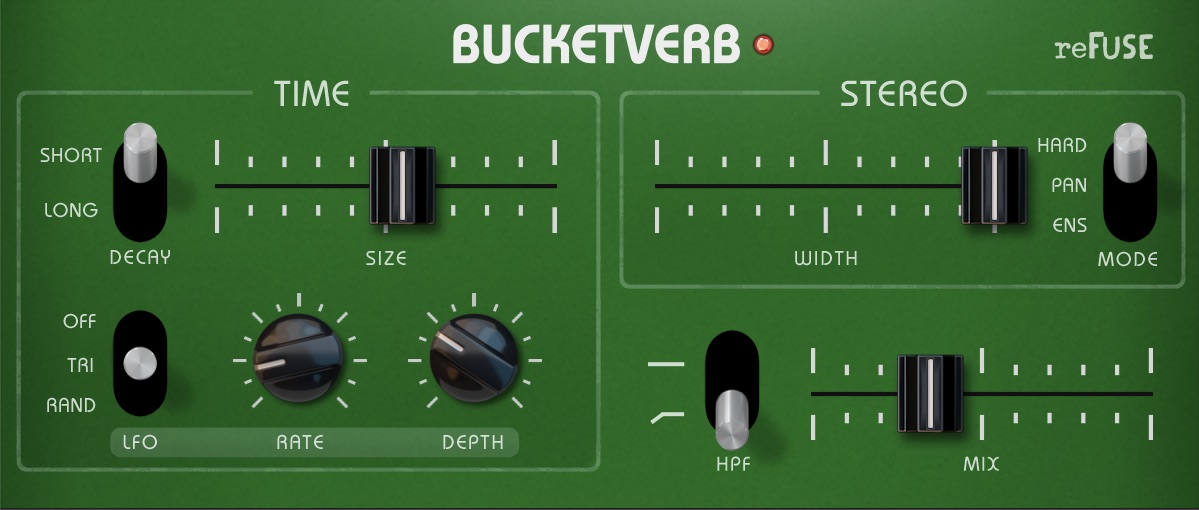 Bucketverb by reFuse Software Reverb Plugin VST3 Audio Unit AAX