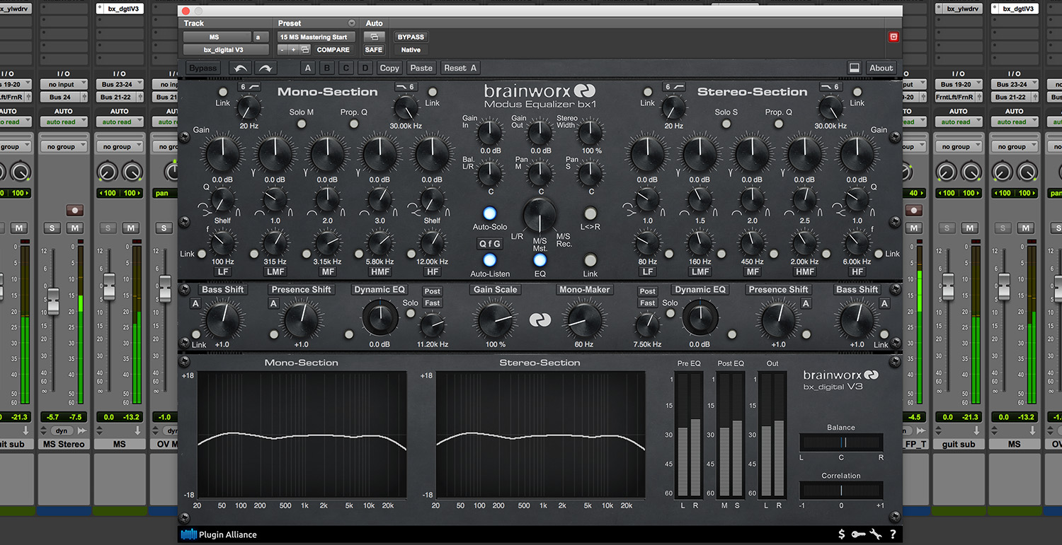 Brainworx bx_digital V3 by Plugin Alliance M/S Mastering EQ Plugin