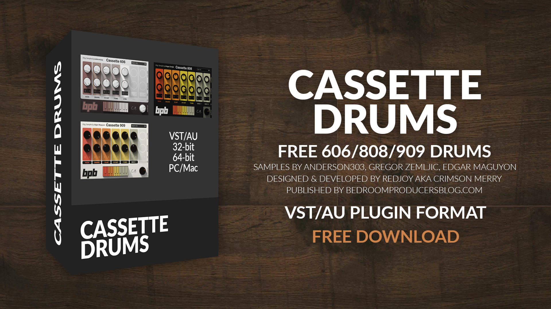 BPB Cassette Drums by Bedroom Producers Blog Drum Machine Plugin VST