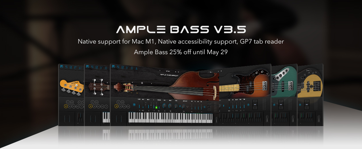 Ample Sound updates Electric and Acoustic Bass to v3.5 with native M1