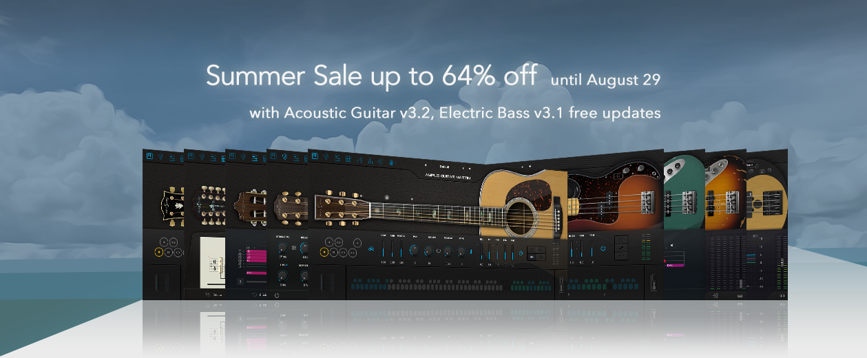 Ample Sound updates Acoustic Guitar and Electric Bass and offers Summer