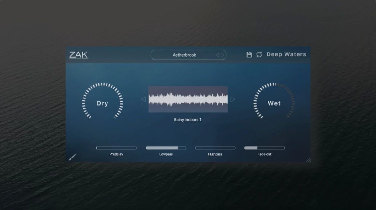 Deep Waters by ZAK Sound Reverb Plugin VST3 Audio Unit