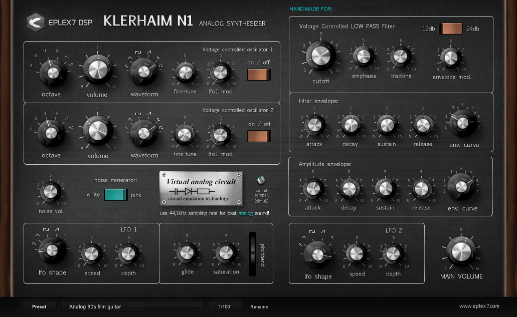 Klerhaim N1 by Eplex7 DSP Analog Synthesiser Plugin VST