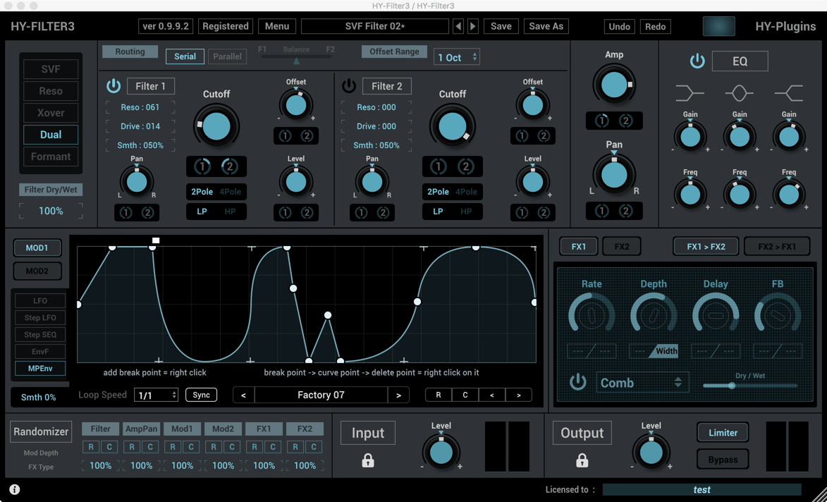 HYFilter3 by HYPlugins Filter Plugin VST VST3 Audio Unit