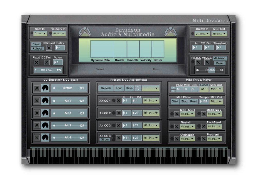 Midi Devise by Davidson Audio & Multimedia Midi Controller Articulator Application
