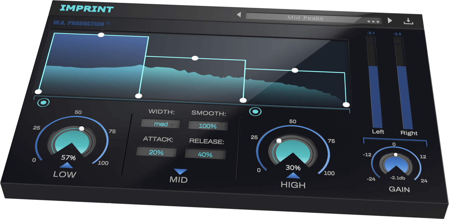 Imprint by W. A. Production Transient Designer Plugin VST VST3 Audio