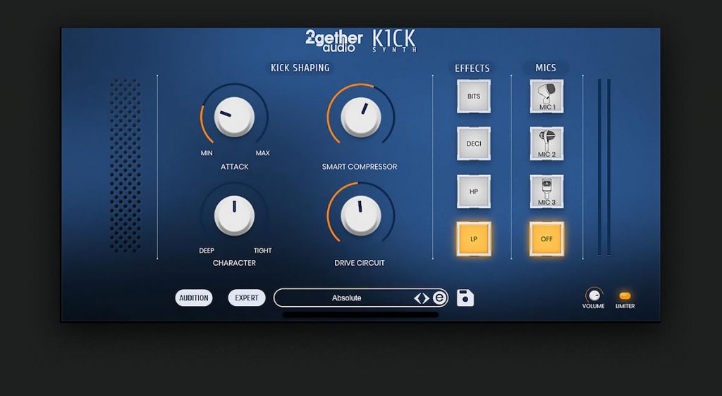 K1CK Synth by 2getheraudio Kick Drum Synth Plugin VST Audio Unit AAX