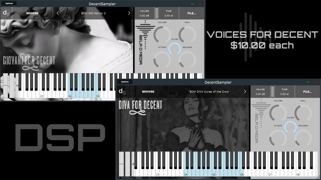 Bela D Media releases DIVA and Giovani for Decent Sampler
