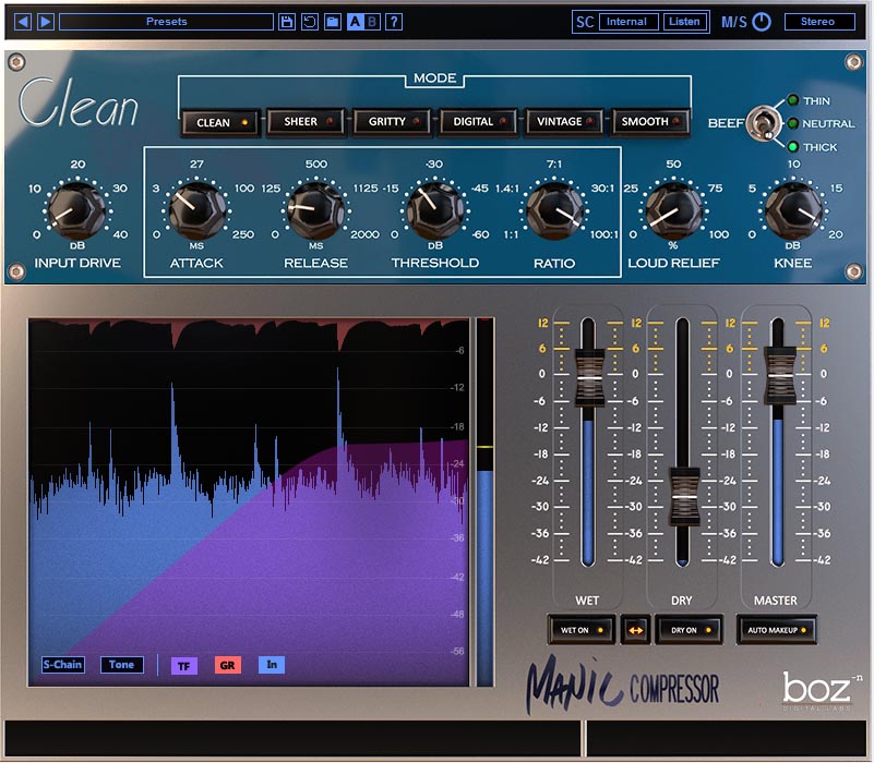 Manic Compressor by Boz Digital Labs Compressor Plugin VST VST3 Audio