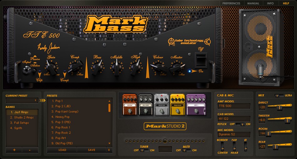 Mark Studio 2 by Overloud Bass Amp and FX Modeling Plugin VST VST3 Audio Unit AAX