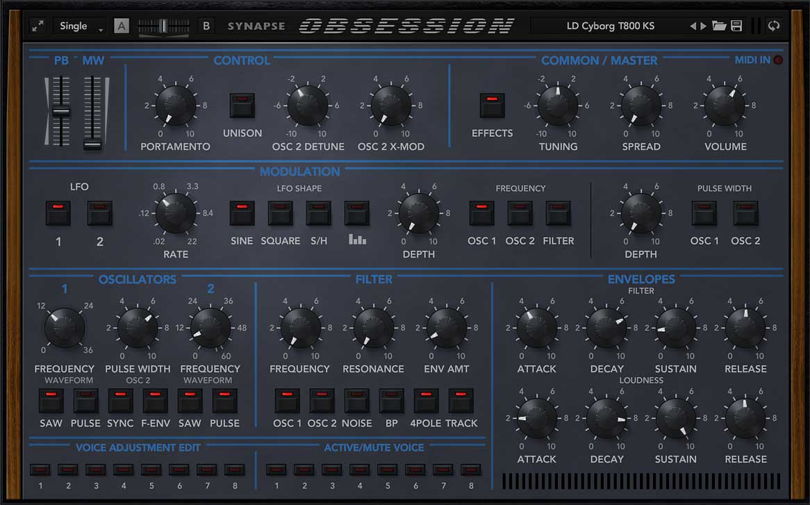 Obsession by Synapse Audio Vintage Analogue Emulation Plugin VST VST3