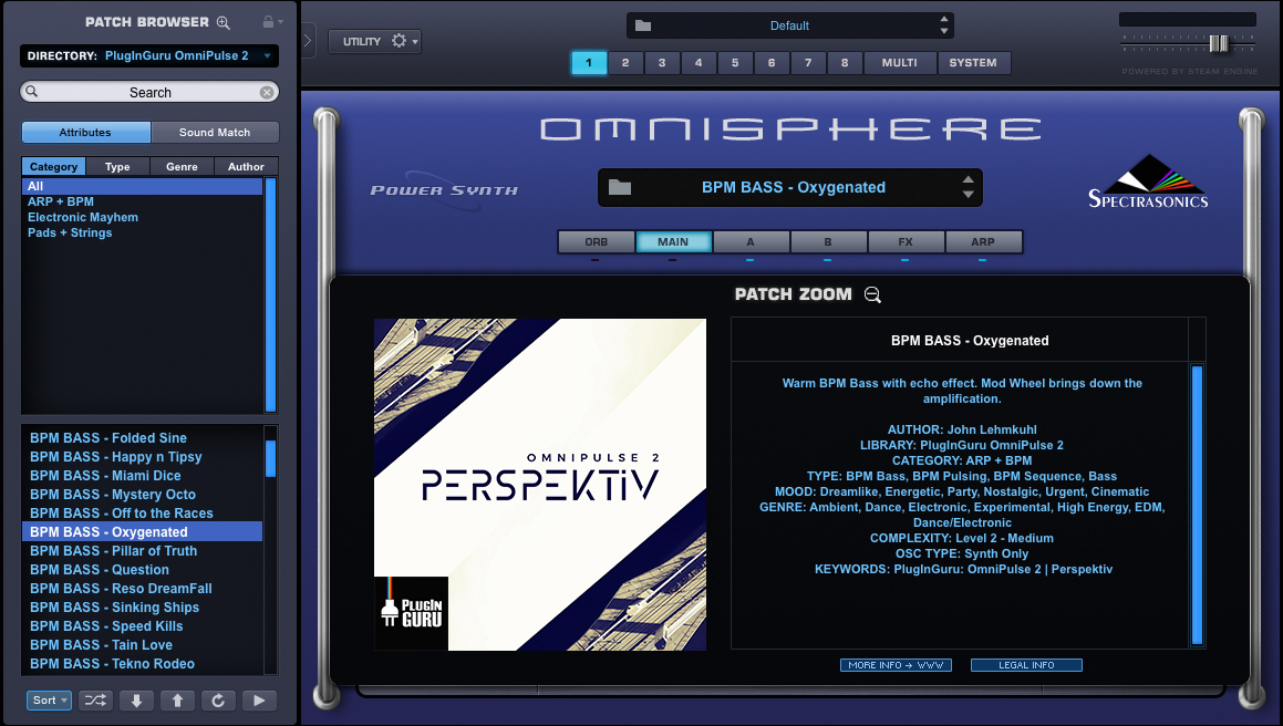 PlugInGuru releases OmniPulse 2 Perspektiv 101 BPM/ARP Waveform based