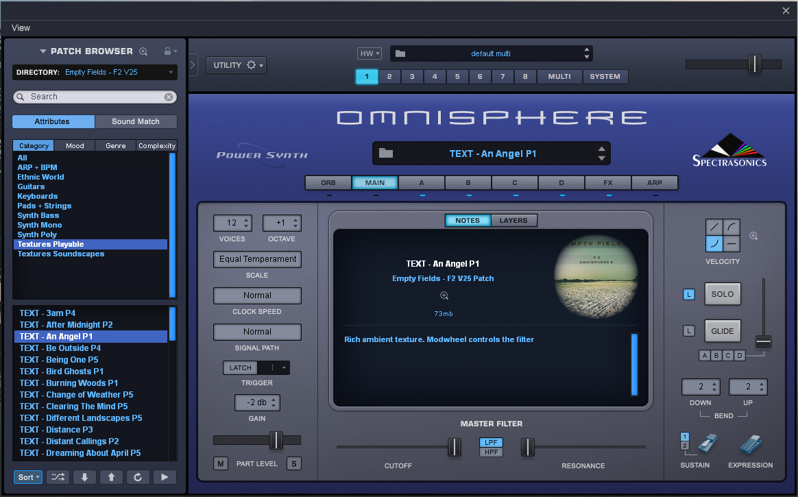 Triple Spiral Audio updates Empty Fields F.2 for Omnisphere 2.5