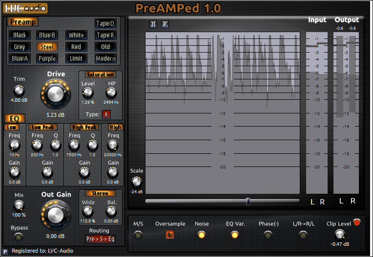 PreAMPed by LVCAudio Console Emulation Plugin VST VST3 Audio Unit AAX