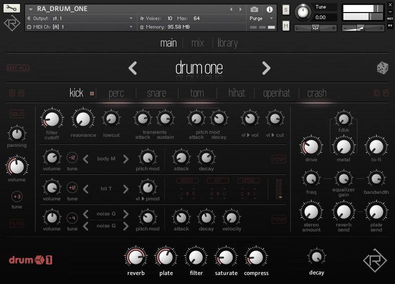 Rigid Audio releases "Drum One" Kontakt Instrument Free with