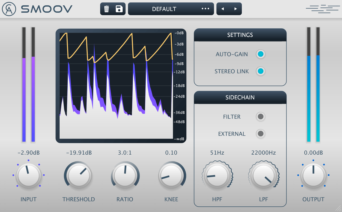 Smoov by Caelum Audio Compressor Plugin VST3 Audio Unit AAX