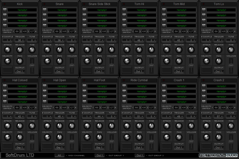 SoftDrum LTD by Fretted Synth Audio Drum Sampler Plugin VST