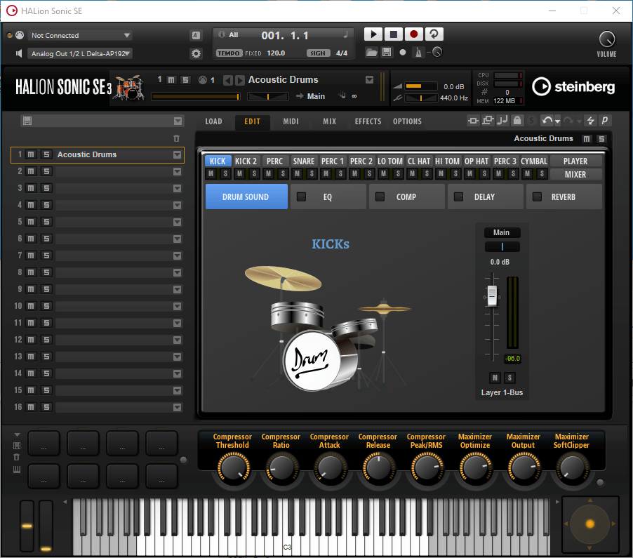 Acoustic Drums by Player Drumset Mixer