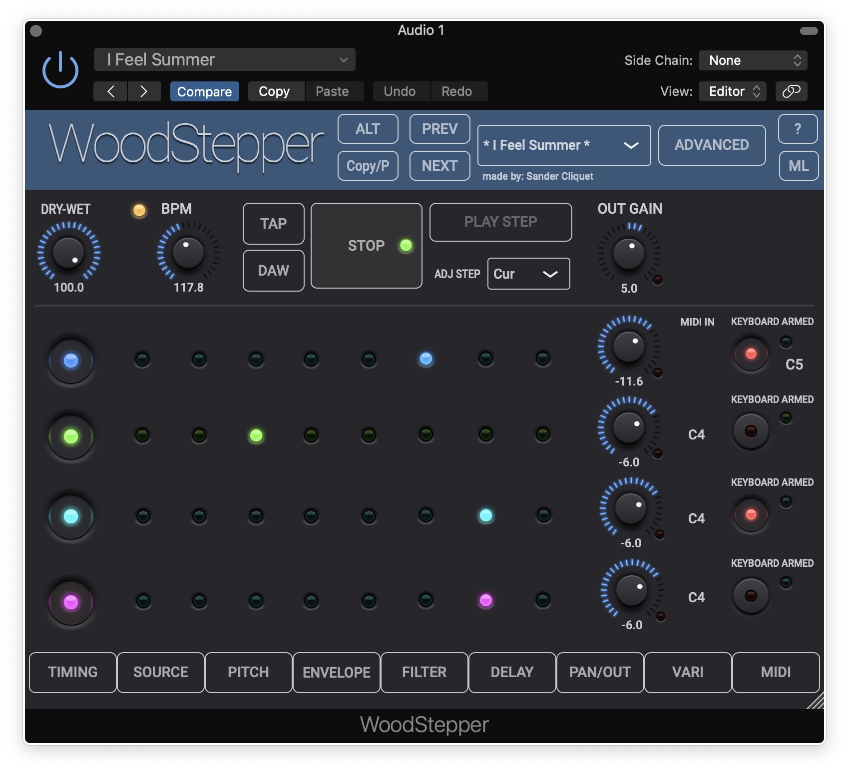 WoodStepper by Woodman's Immaculate Maple Syrup Studio Sequencer