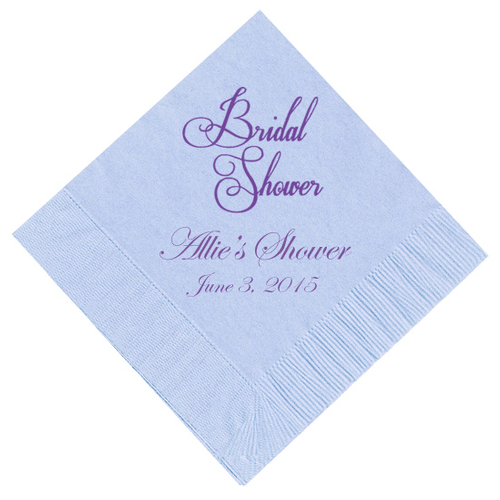 Bridal Shower Script Personalized Napkins