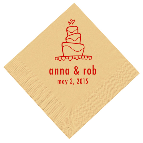 Wedding Cake Personalized Napkins