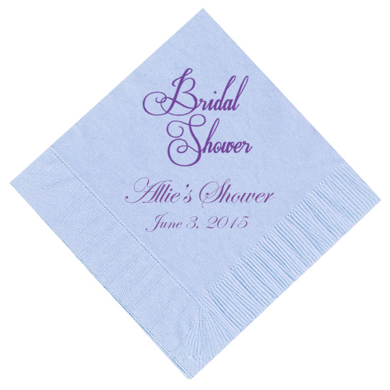 Bridal Shower Script Personalized Napkins