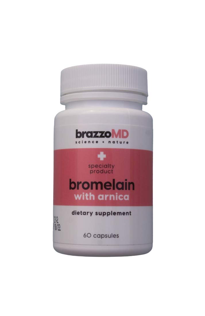 brazzoMD Bromelain with Arnica Tablets, 60 tablets, Plastic Surgeon