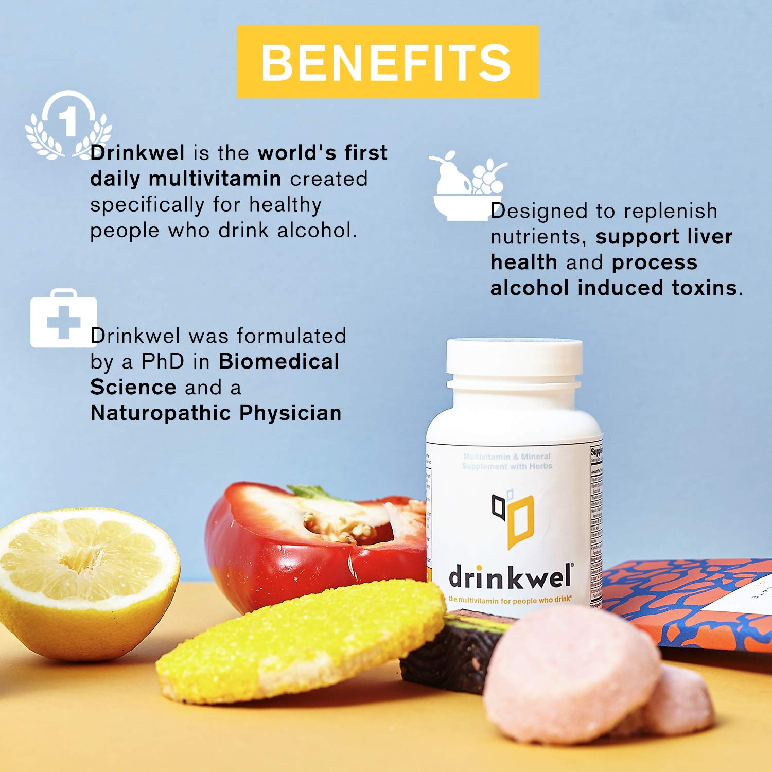 Drinkwel Premium Hangover Multivitamin Supplement Pack of 3 x 90