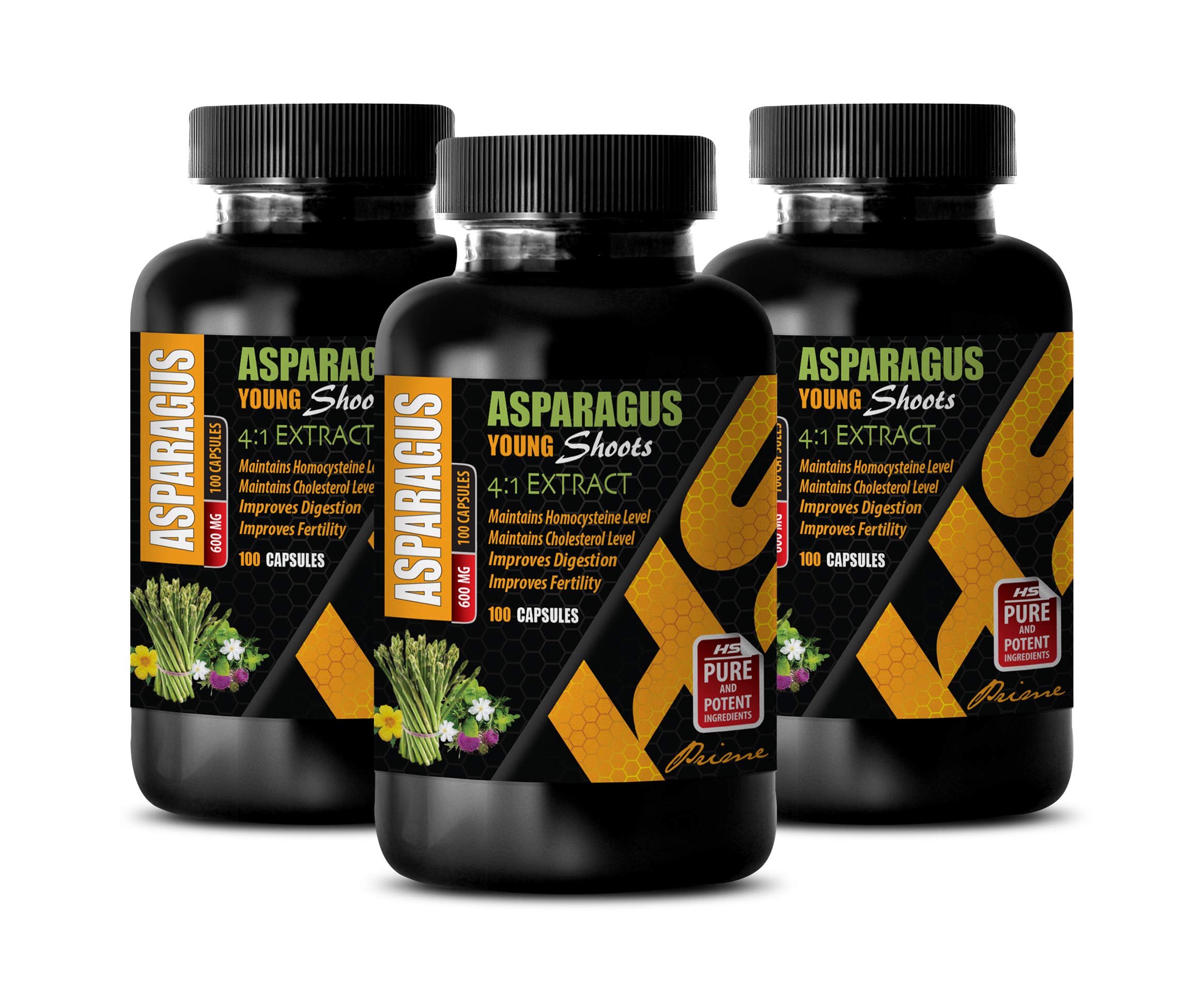 Diuretic Blood Pressure Asparagus Young Shoots 41 Extract 600 MG Digestion Vitamins 3