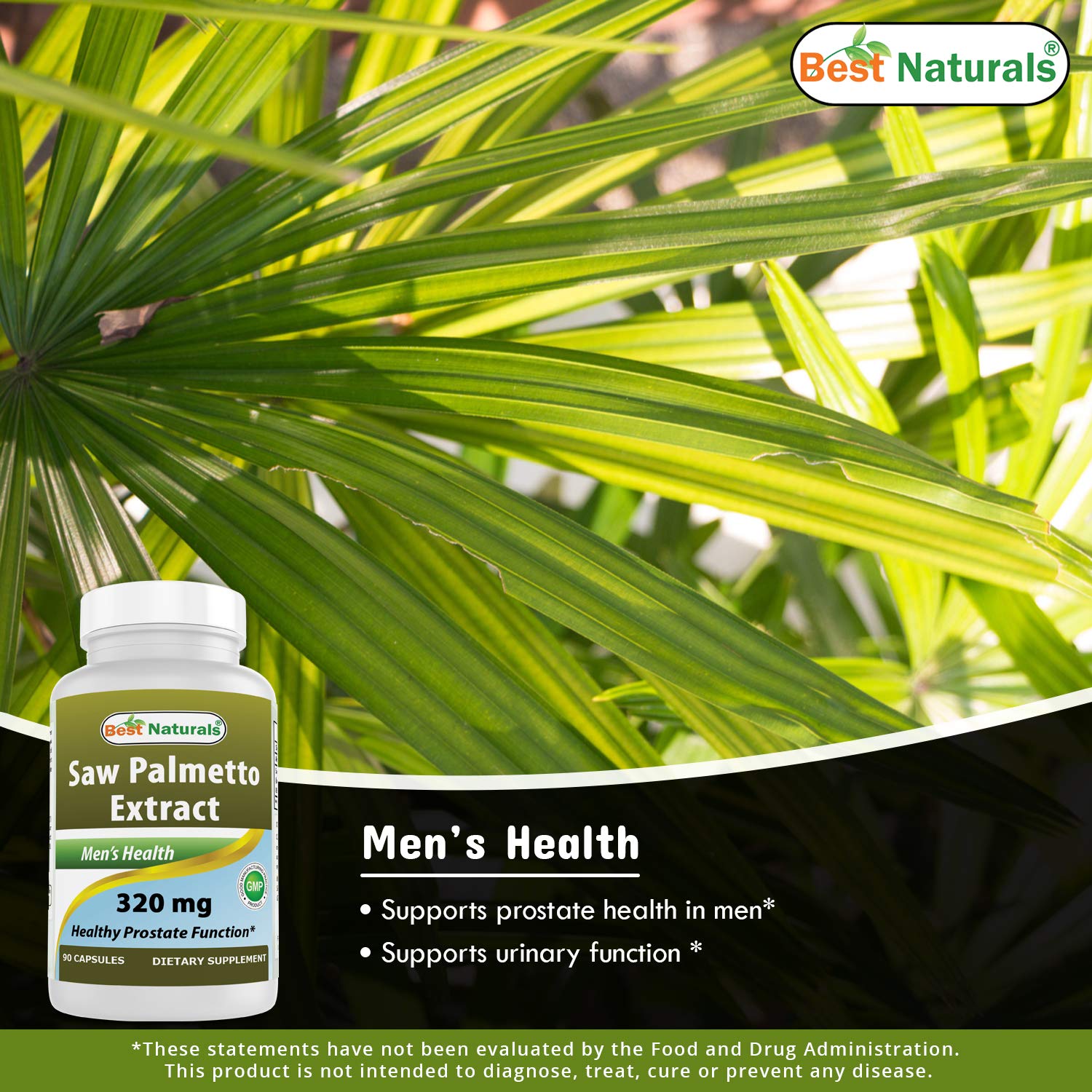 Best Naturals Saw Palmetto Extract Prostate Supplement 320 mg 90
