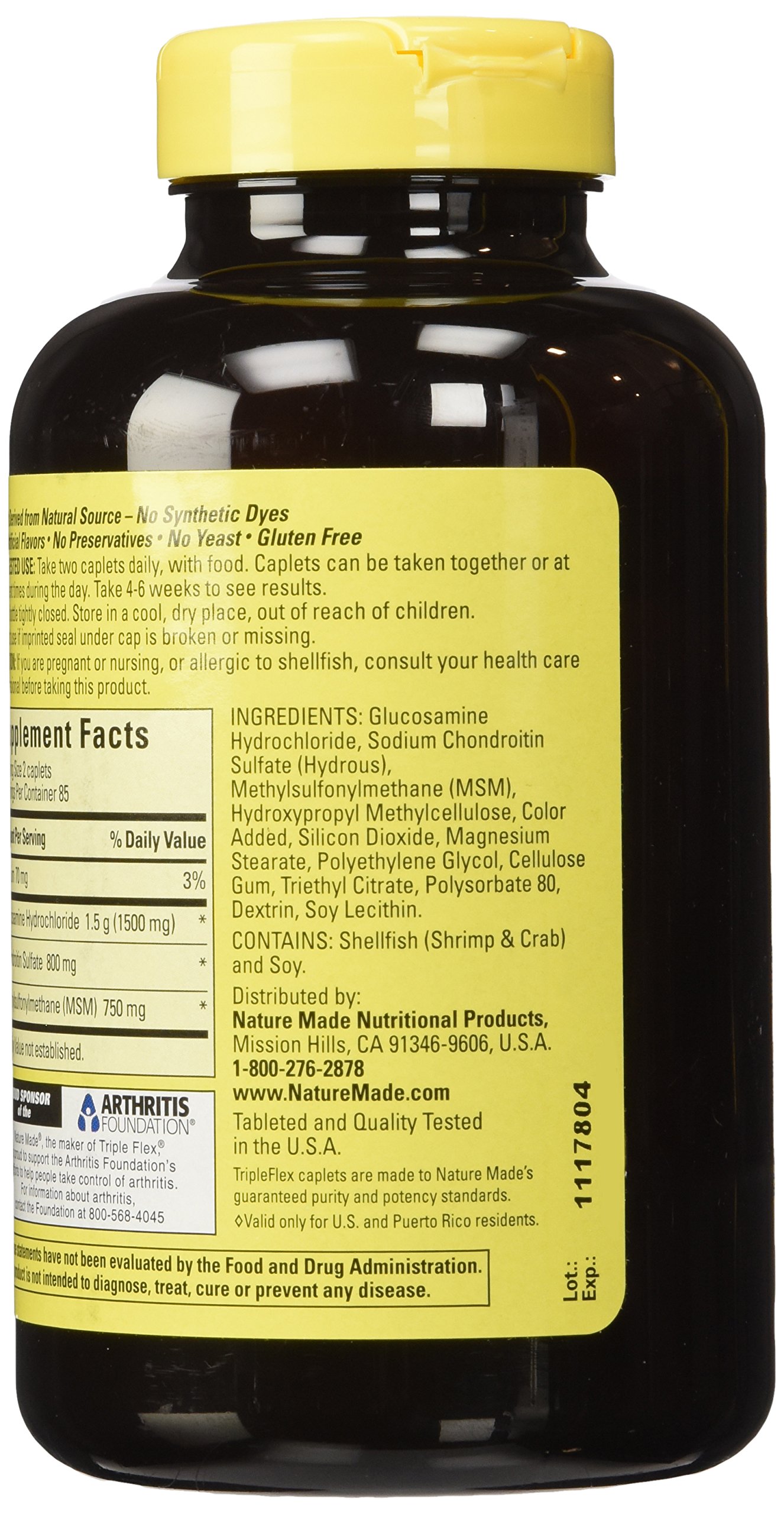 Nature Made TripleFlex Glucosamine Chondroitin and MSM 4 Bottles