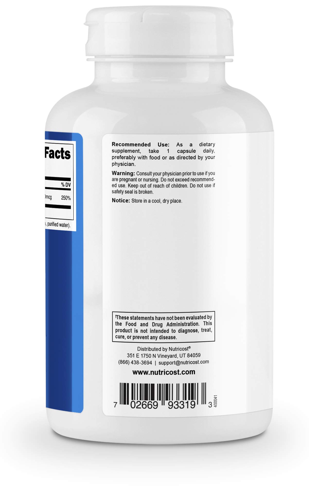 Nutricost Folic Acid (Vitamin B9) 1000 mcg, 240 Capsules 240 Count