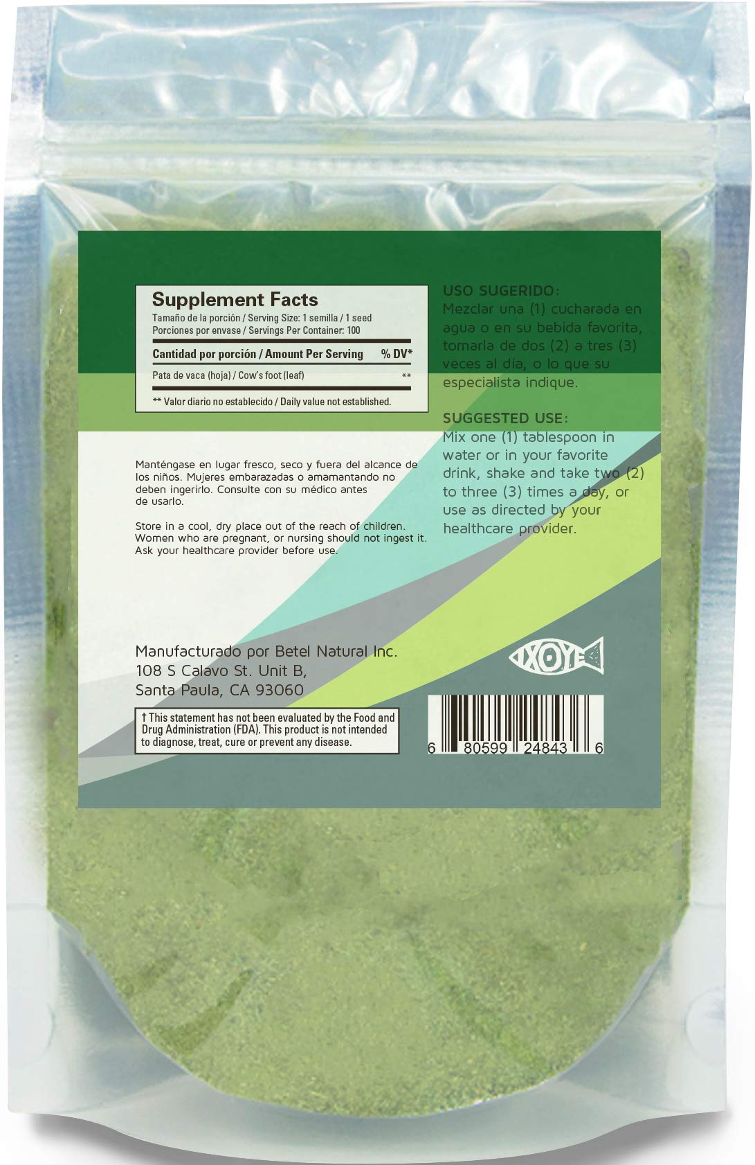 Pata de Vaca (Cows Foot Herb) by Betel Natural Glucose Support 4 Oz