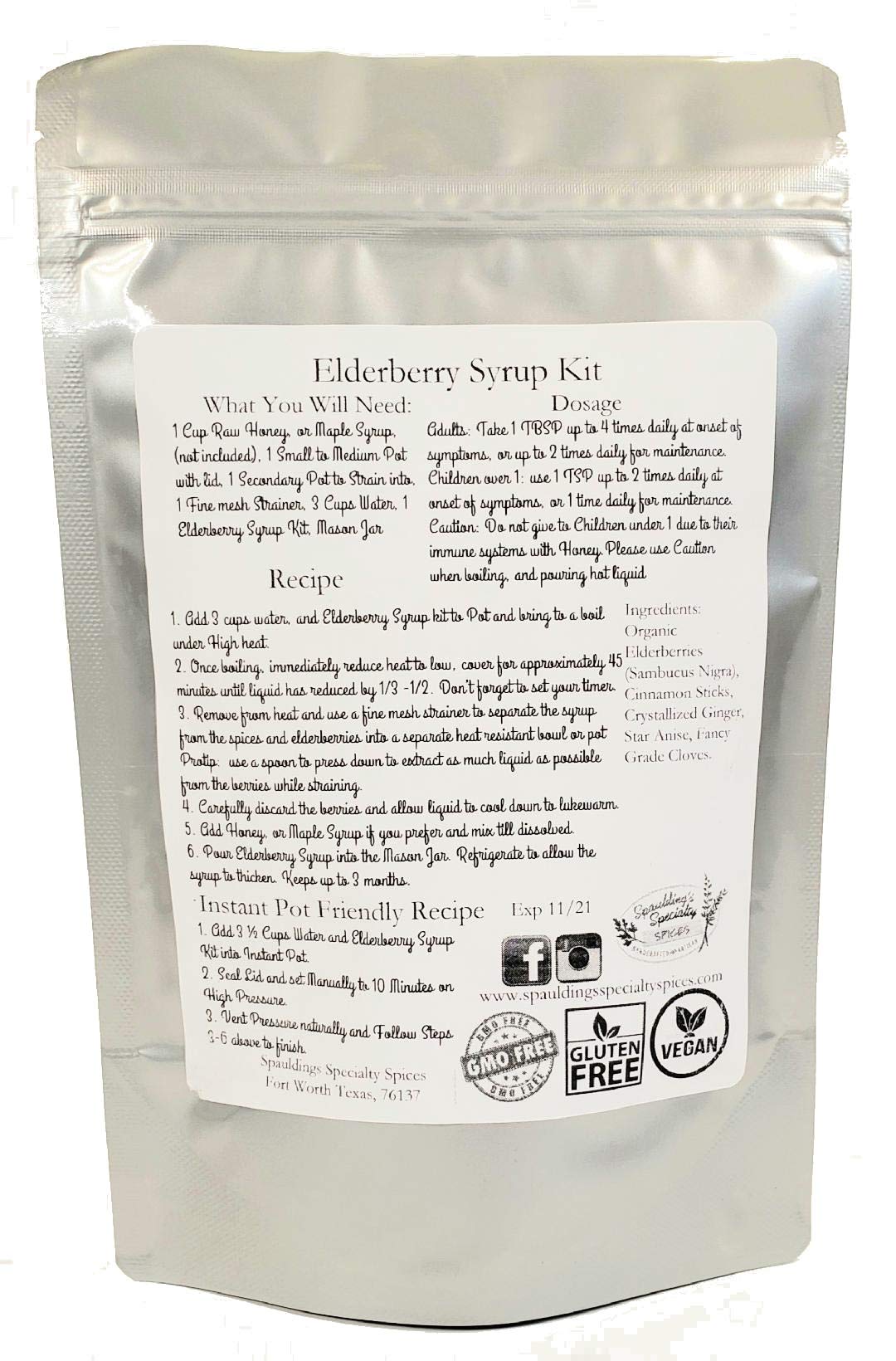 Organic Elderberry Syrup Kit Makes 1820 Ounces Chef Recipe