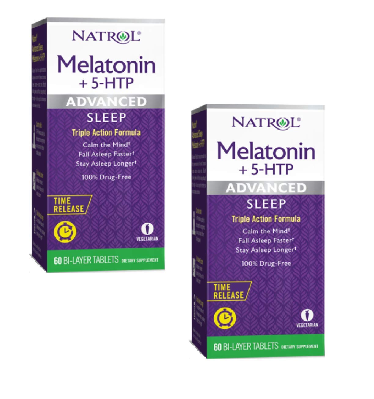 Natrol Melatonin + 5 HTP Advanced Sleep Time Release BiLayer Tablets