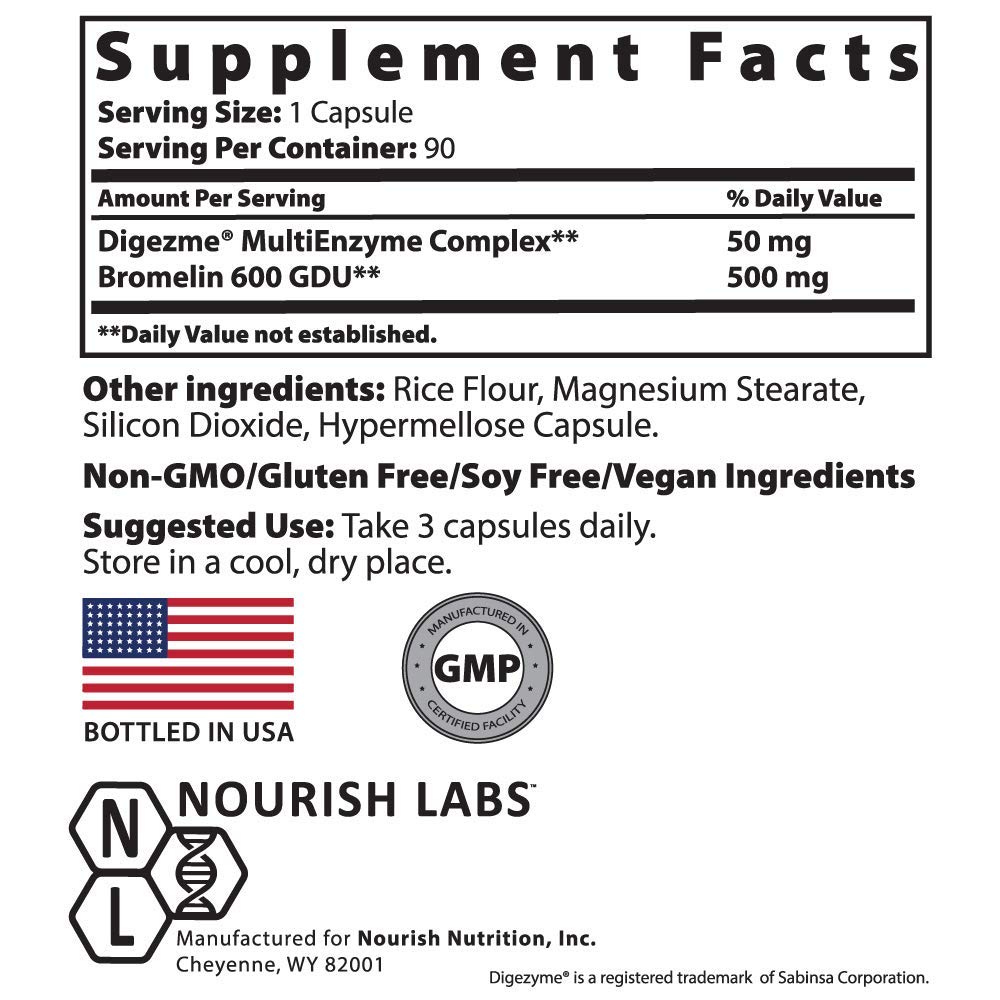 Proteolytic Systemic Enzymes with Bromelain. Reduce Inflammation and Scar Tissue. Prevent Muscle