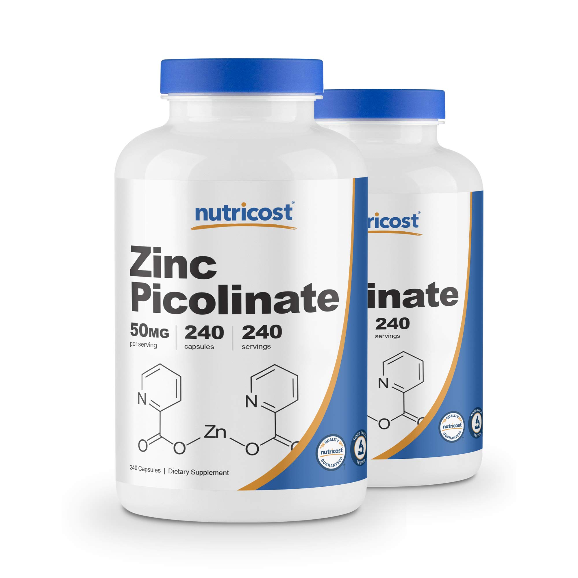 Nutricost Zinc Picolinate 50mg, 240 Veggie Capsules (2 Bottles