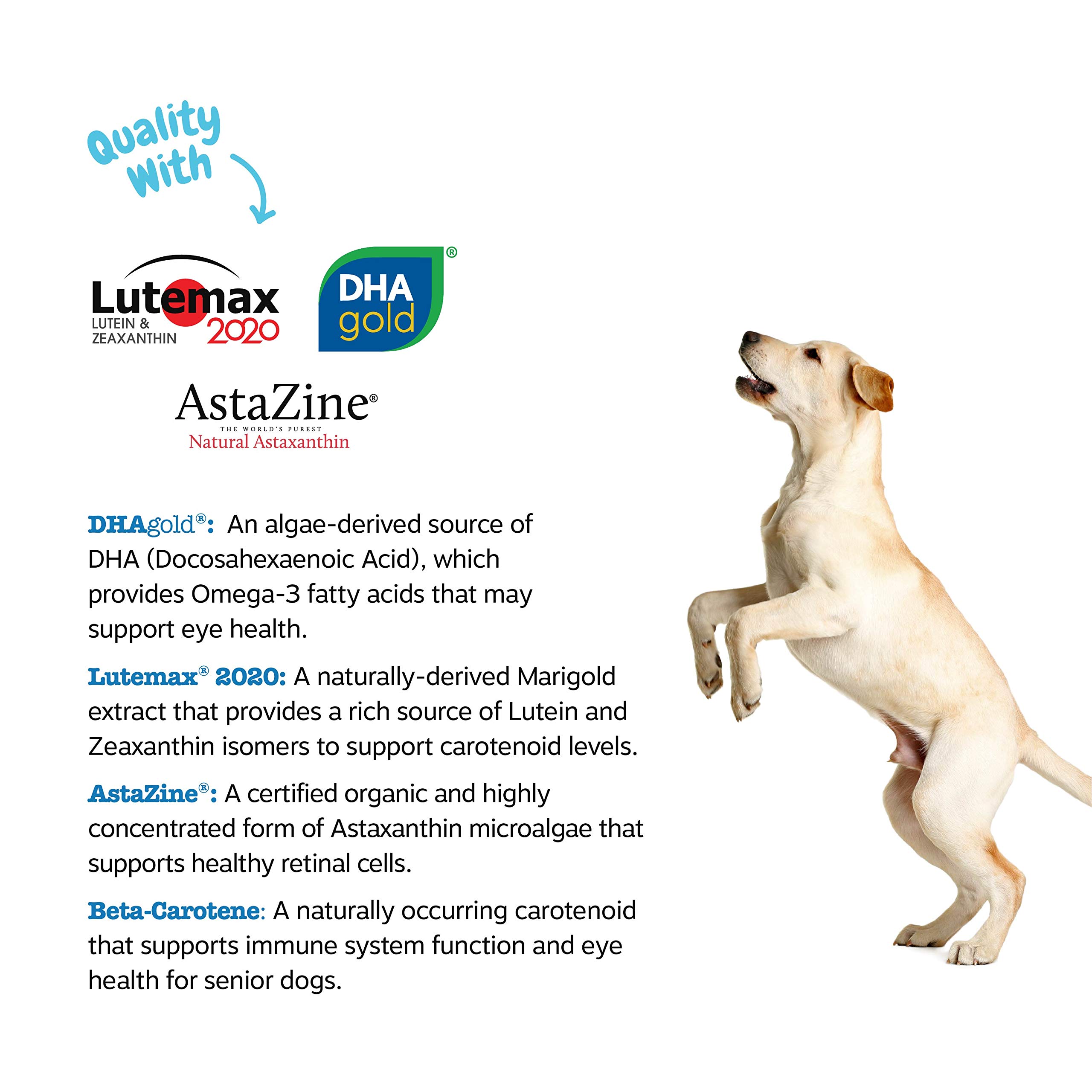 Zesty Paws Eye Supplement for Dogs Vision Support with Lutein + Vitamin C & Astaxanthin