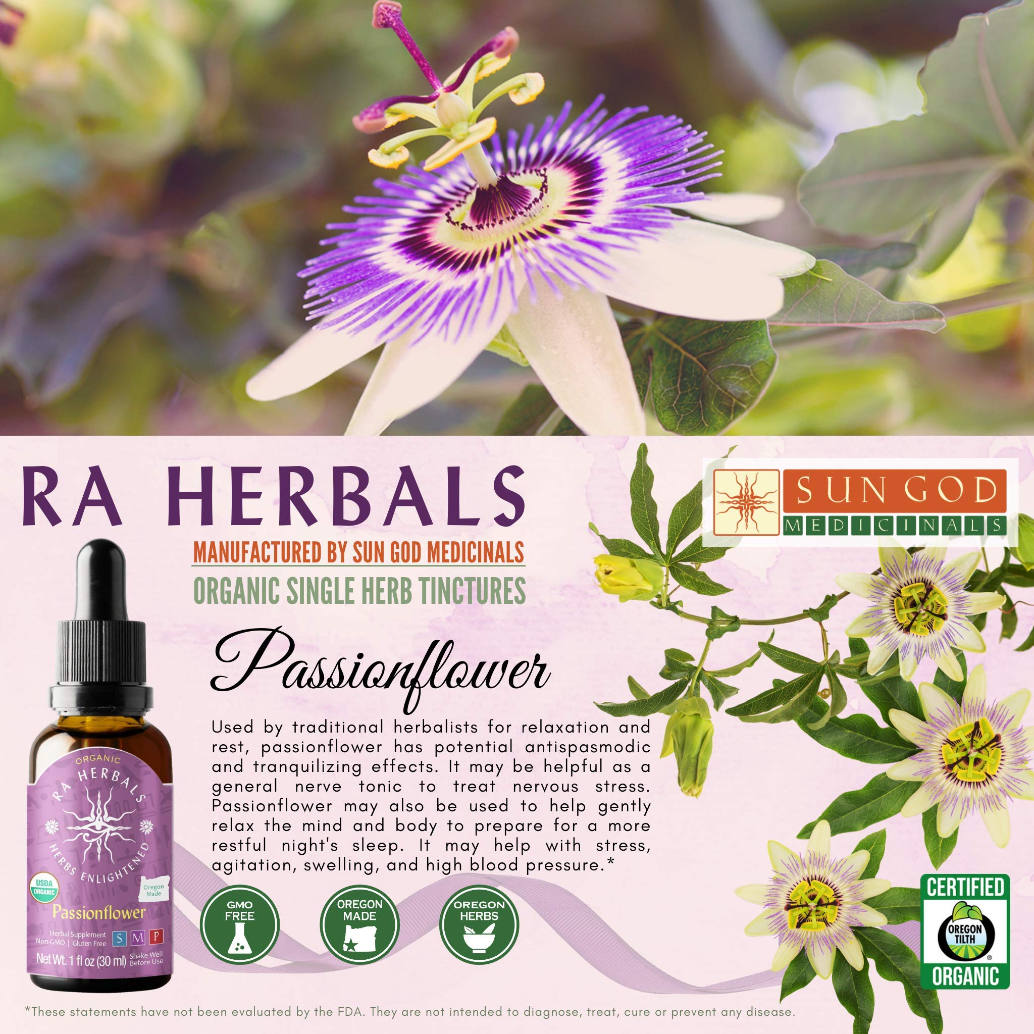 Ra Herbals Certified Organic Passionflower Liquid Extract for