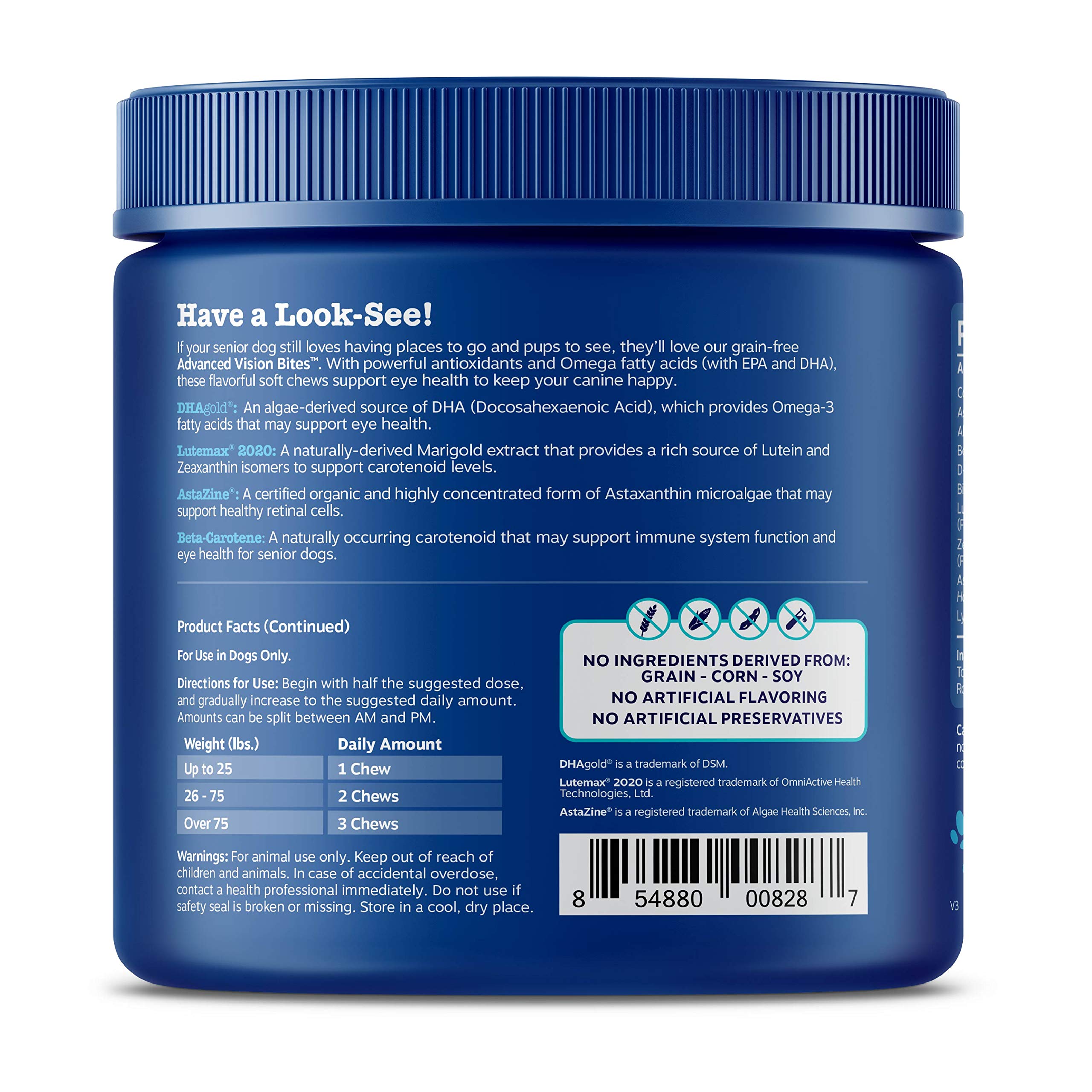 Zesty Paws Eye Supplement for Dogs Vision Support with Lutein + Vitamin C & Astaxanthin